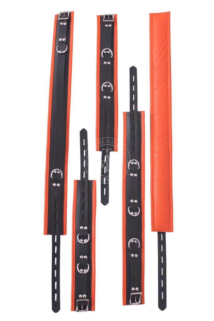7 Pcs Leather Bondage Wrist Restraints Cuffs, view 6