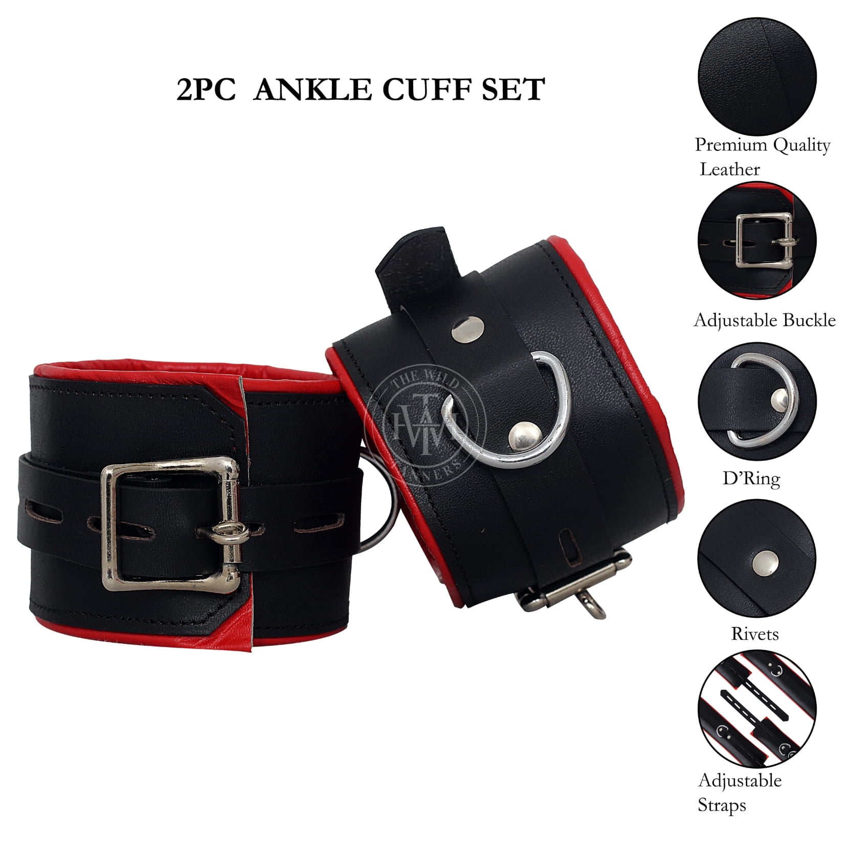 Premium Leather Bondage Handcuffs Set