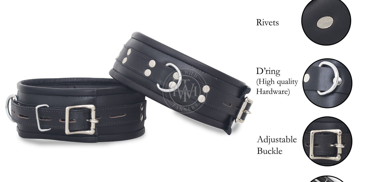 7 Pcs BDSM Leather Handcuffs, view 10