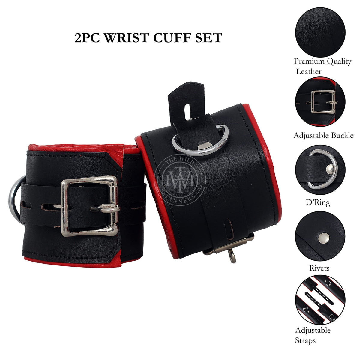 Premium Leather Bondage Handcuffs Set, view 12