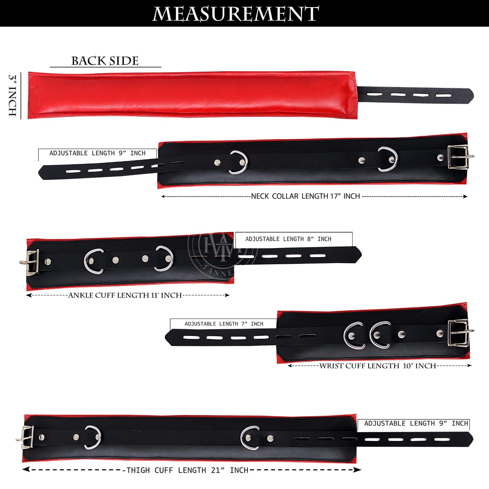 Premium Leather Bondage Handcuffs Set