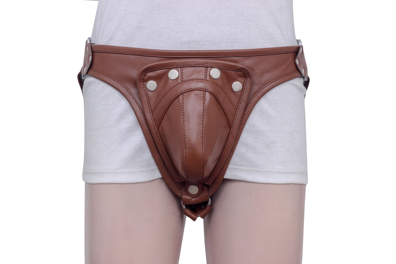 leather gay jockstrap, men’s fetish underwear, BDSM leather harness, adjustable leather jock, gay bondage gear