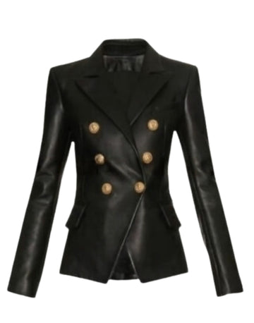 Black Blazer Jacket Leather For Women