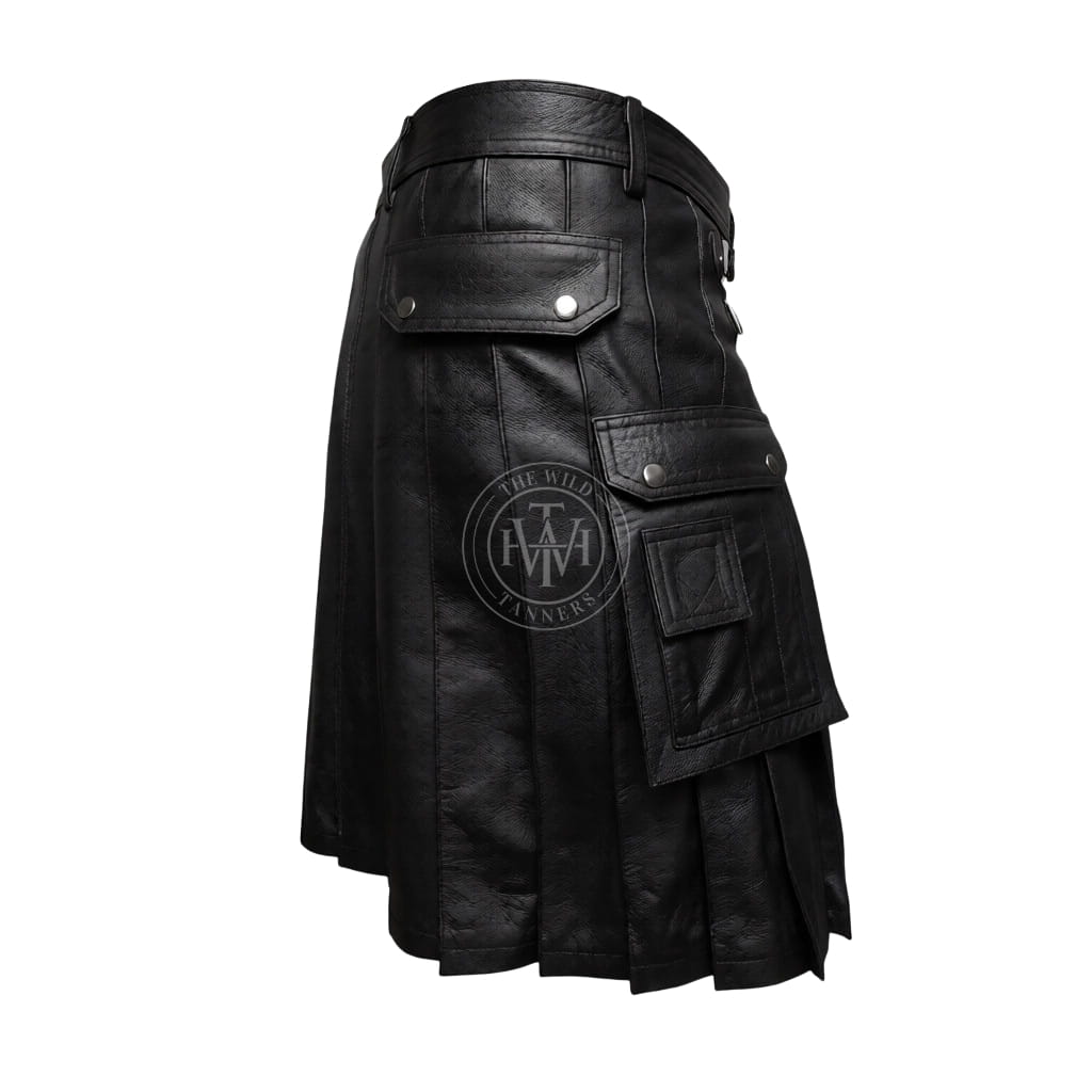 Stylish Leather Gladiator Kilt, view 3