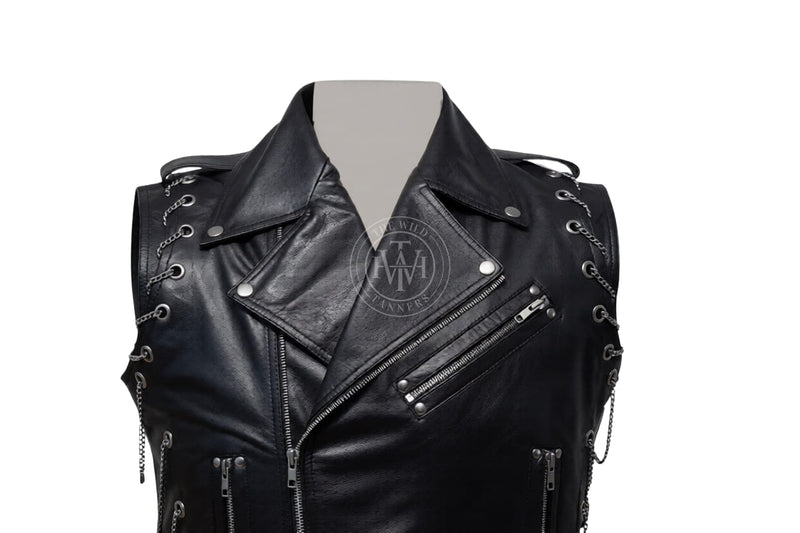 leather vest, gay leather vest, leather vest bdsm, bondage leather vest, leather jacket