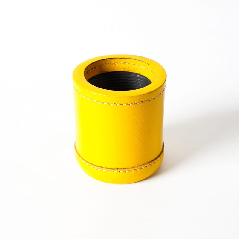 Leather Dice Cups, Yellow Dice Cup, Leather Dice Cup 