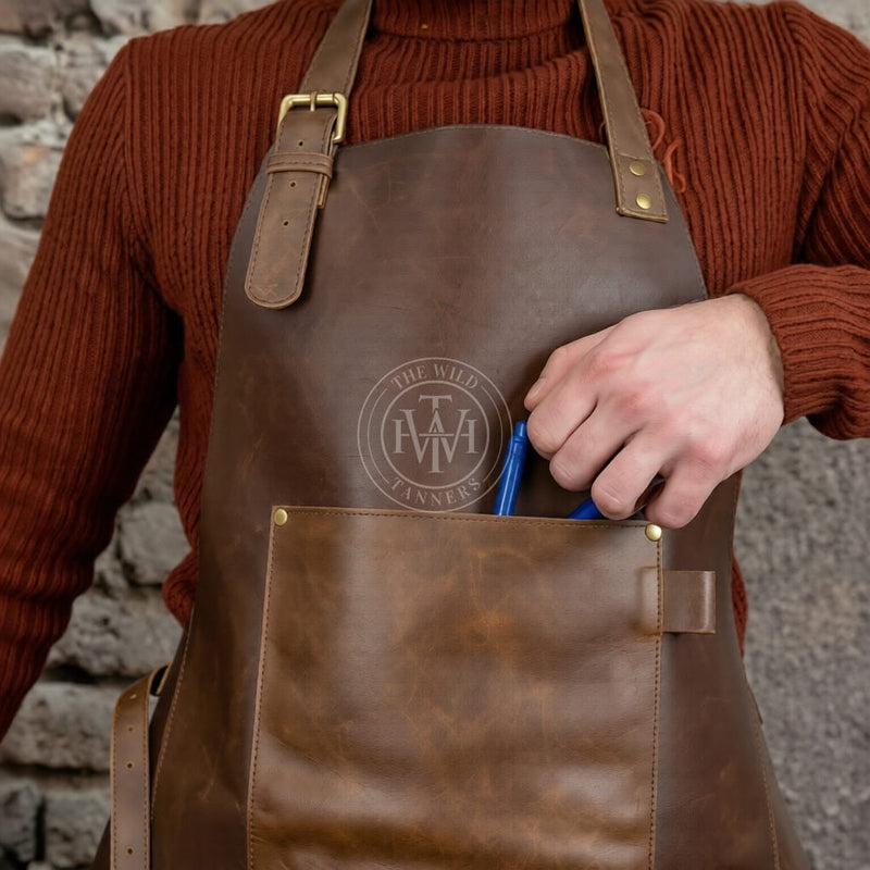 leather butcher apron, leather apron, leather work apron