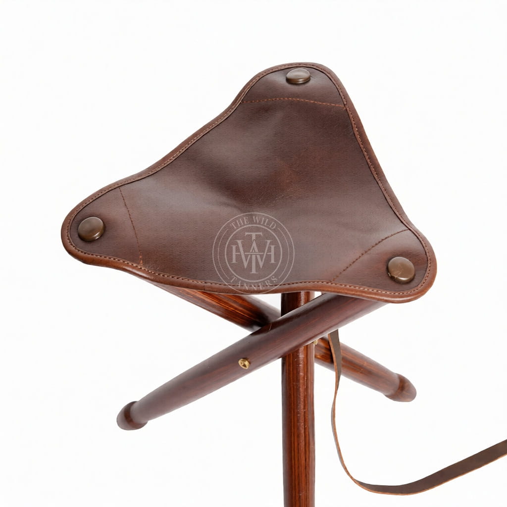 Handcrafted Leather Camp Stool, view 2