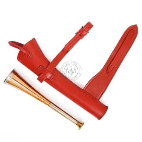 Fox Hunting Horn with Tan Leather Case, view 5