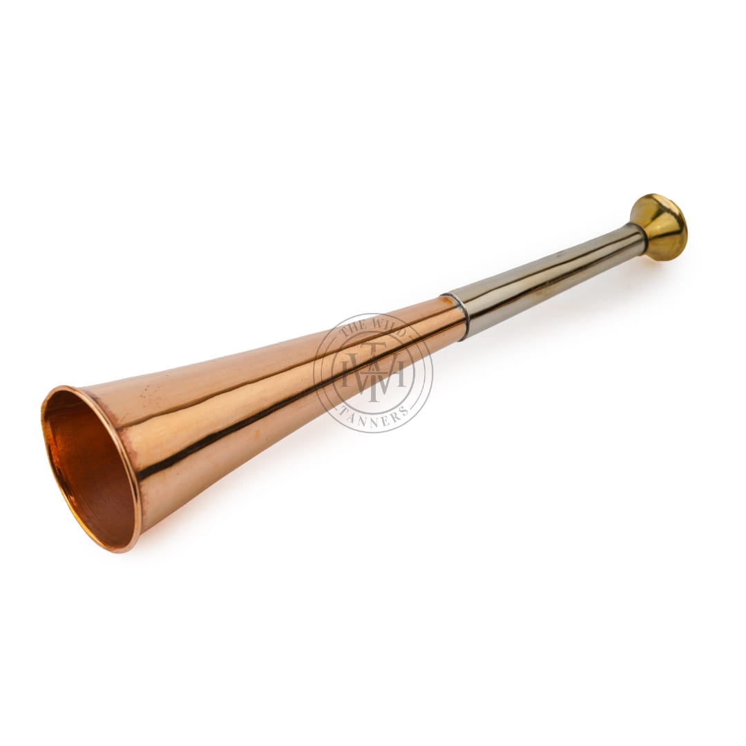 Copper Fox Hunting Horn with Brass Mouthpiece, view 2