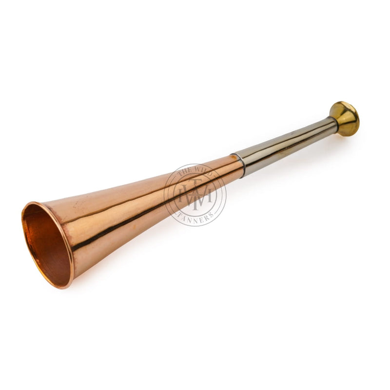 Fox Hunting Horn, copper fox hunting horn, hunting horn with brass mouthpiece, fox hunting horn for sale