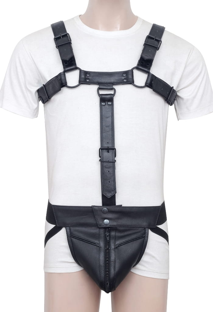leather jockstrap harness, adjustable harness jock, sleek fetish jockstrap, gay leather jockstrap, BDSM harness