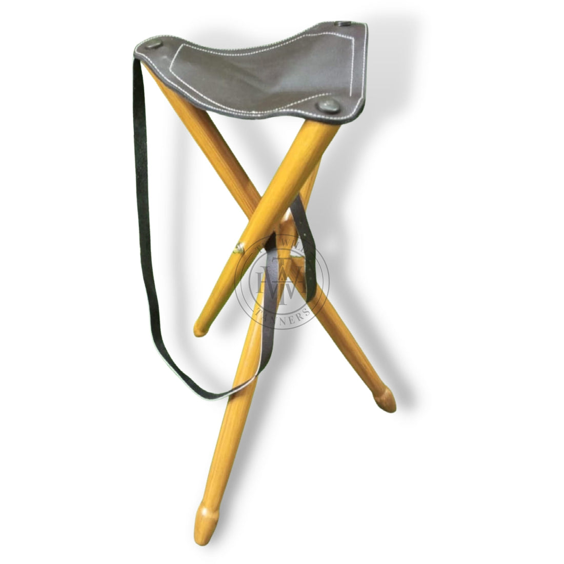polo camping stool, leather camping stool, tripod folding stool, Camping Stool