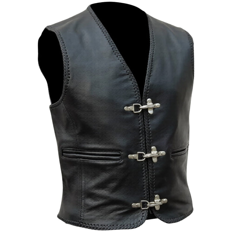leather vest, gay leather vest, leather vest bdsm, bondage leather vest