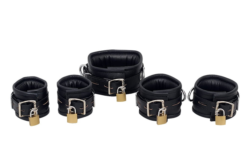 Leather bondage cuffs, BDSM cuffs, adjustable leather restraints, fetish cuffs, wrist and ankle cuffs