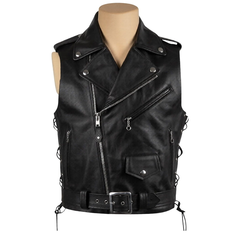 leather vest, gay leather vest, leather vest bdsm, bondage leather vest
