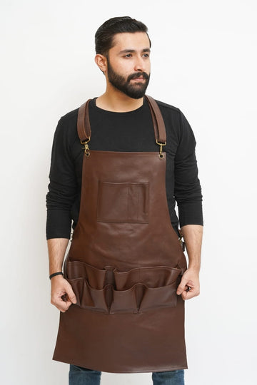 Multi-Pocket Leather Apron for Men