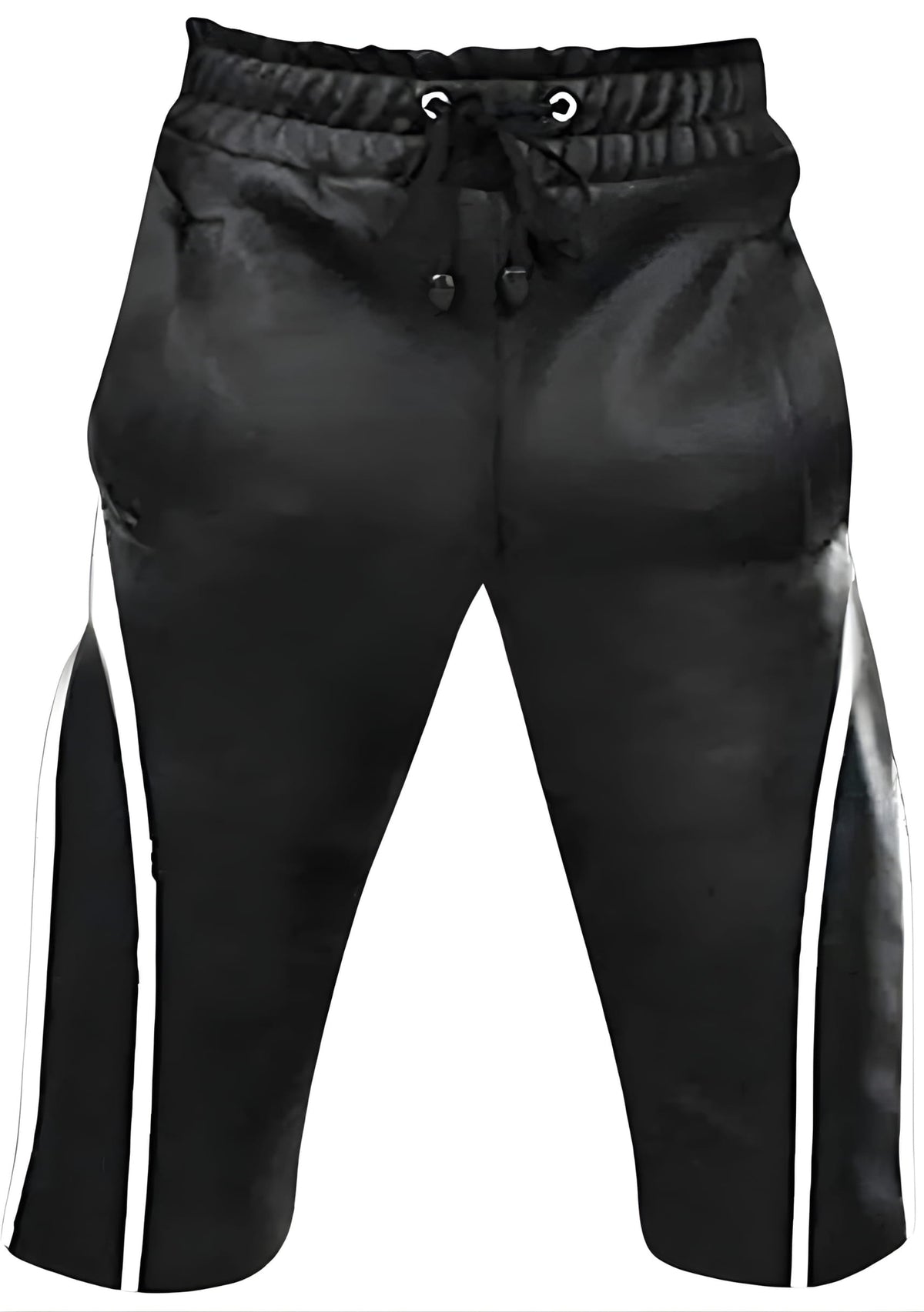Black Leather Shorts with White Stripes