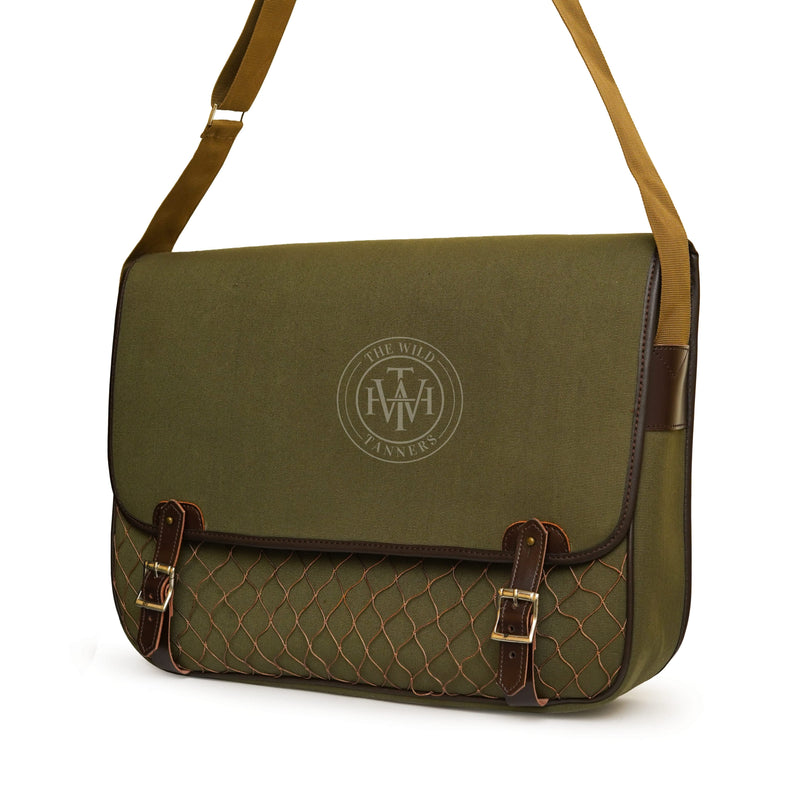 Canvas bag, satchel bag, Fishnet game bag, Fishnet bag, Canvas Satchel Bag