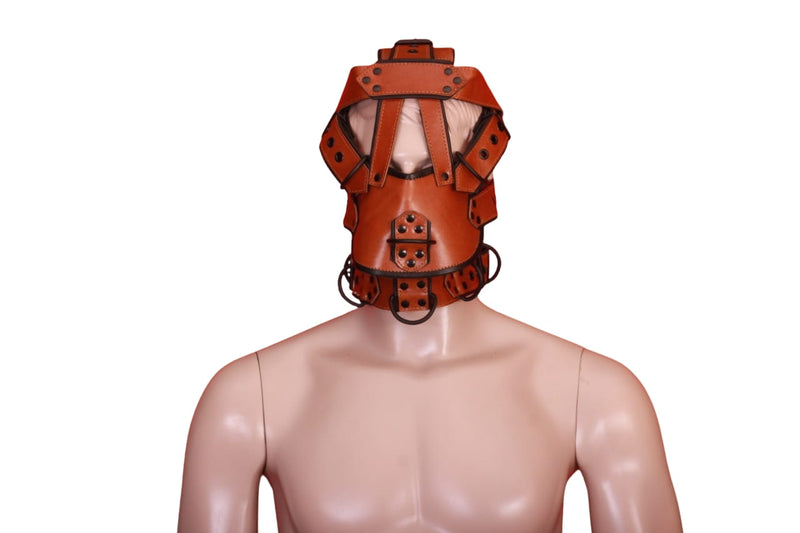 leather BDSM muzzle, bondage muzzle gag, silent submission gear, leather restraint mask, adjustable muzzle harness