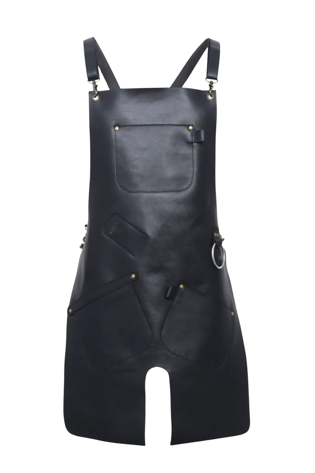 Full Grain Black Leather Chef Apron for Men