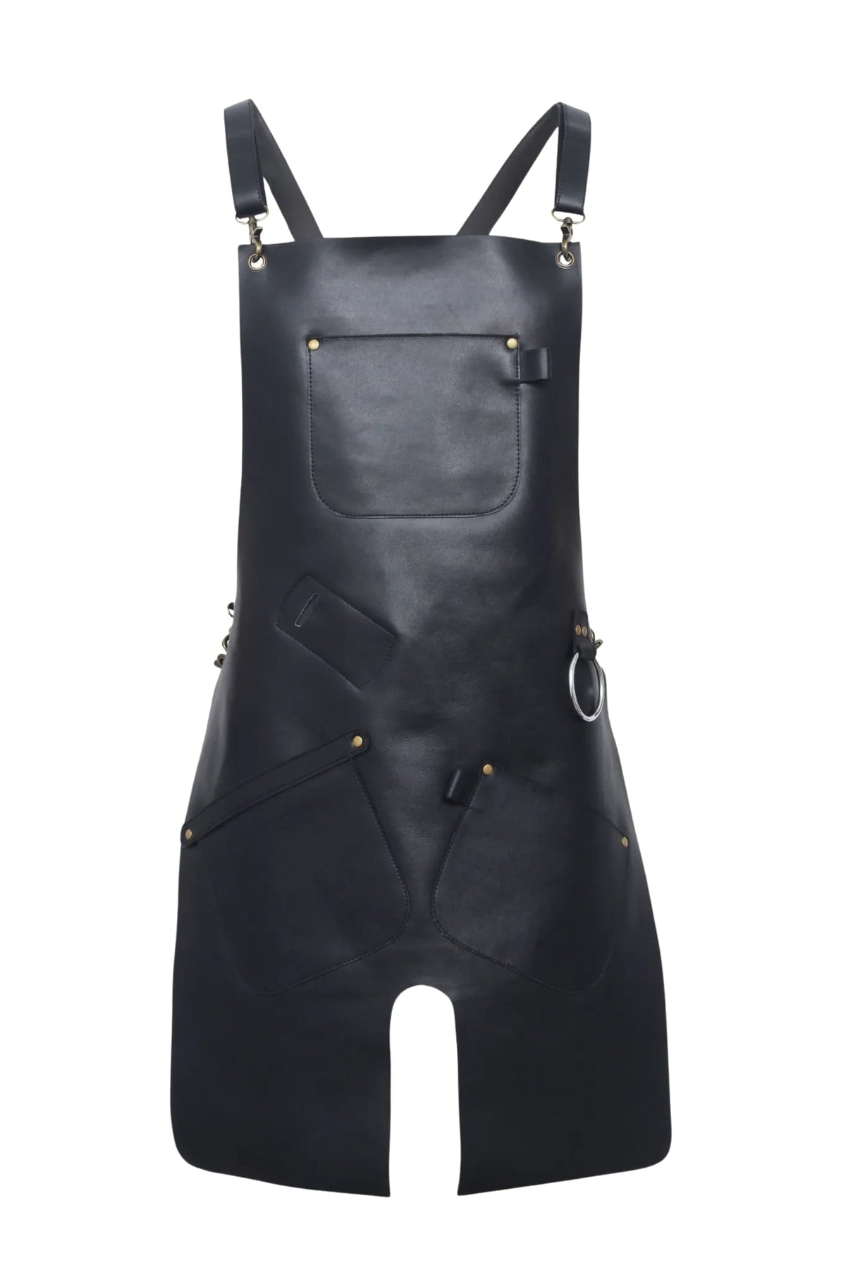 Full Grain Black Leather Chef Apron for Men