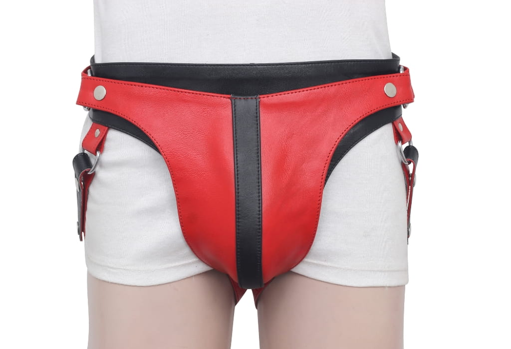 leather gay jockstrap, men leather underwear, adjustable jockstrap, leather pouch jockstrap