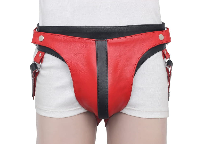 leather gay jockstrap, men leather underwear, adjustable jockstrap, leather pouch jockstrap