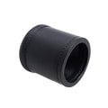 black leather dice cup, handmade leather dice tumbler, top grain leather gaming cup, ribbed interior dice shaker, stitched leather dice roller, premium tabletop game accessory