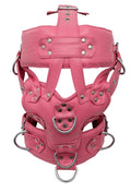 leather BDSM muzzle, bondage muzzle gag, silent submission gear, leather restraint mask, adjustable muzzle harness