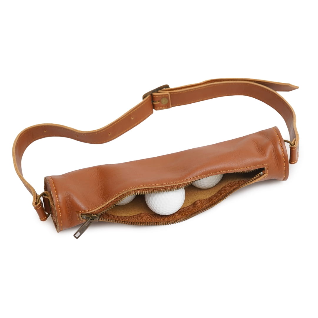 Classic Leather Golf Ball Pouch