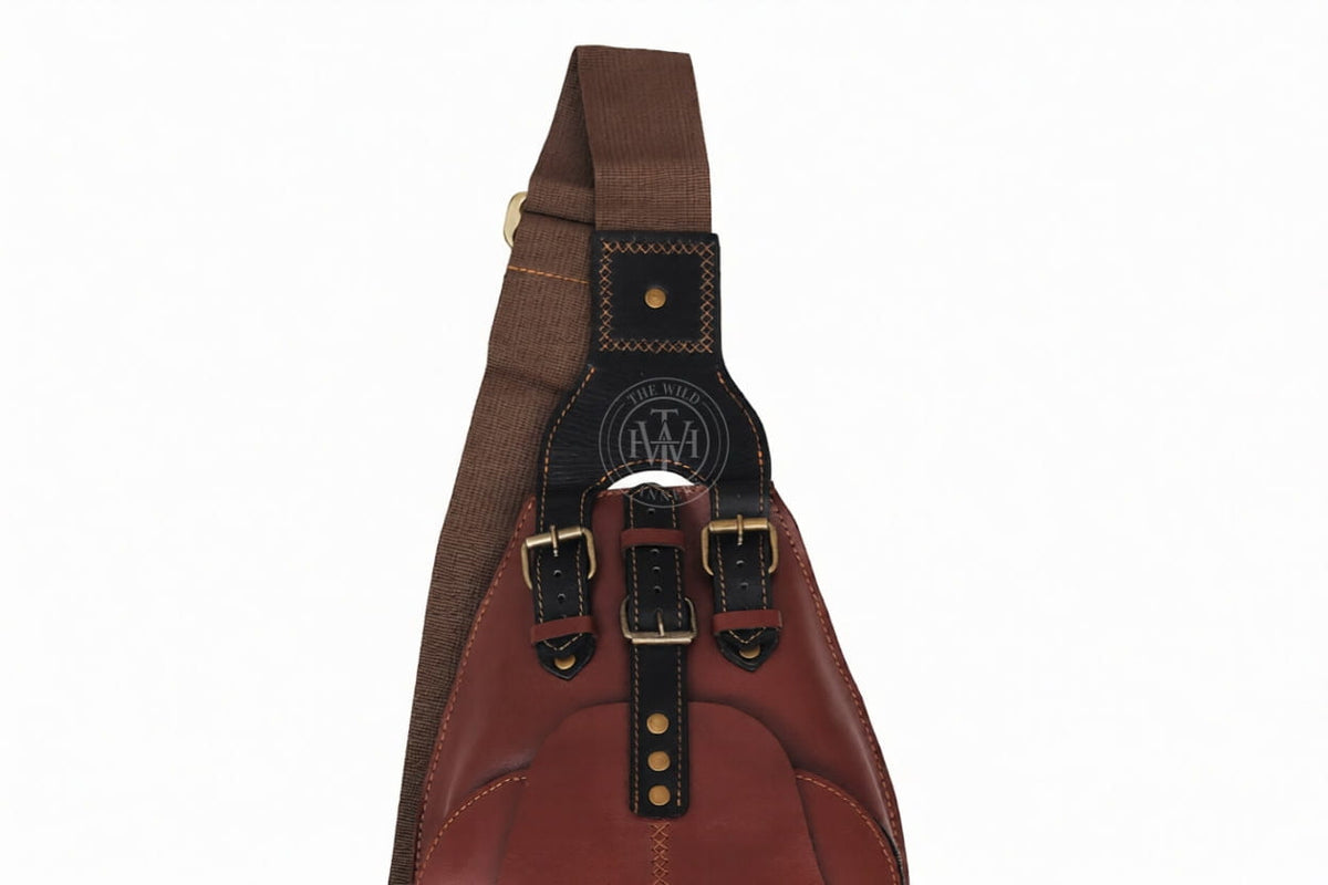 Classic Men's Leather Sling Bag, view 3