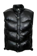 leather vest, gay leather vest, leather vest bdsm, bondage leather vest, leather puffer vest, quilted vest