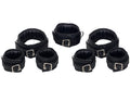 leather bondage handcuffs, 7 piece cuffs set, BDSM restraints, padded leather cuffs