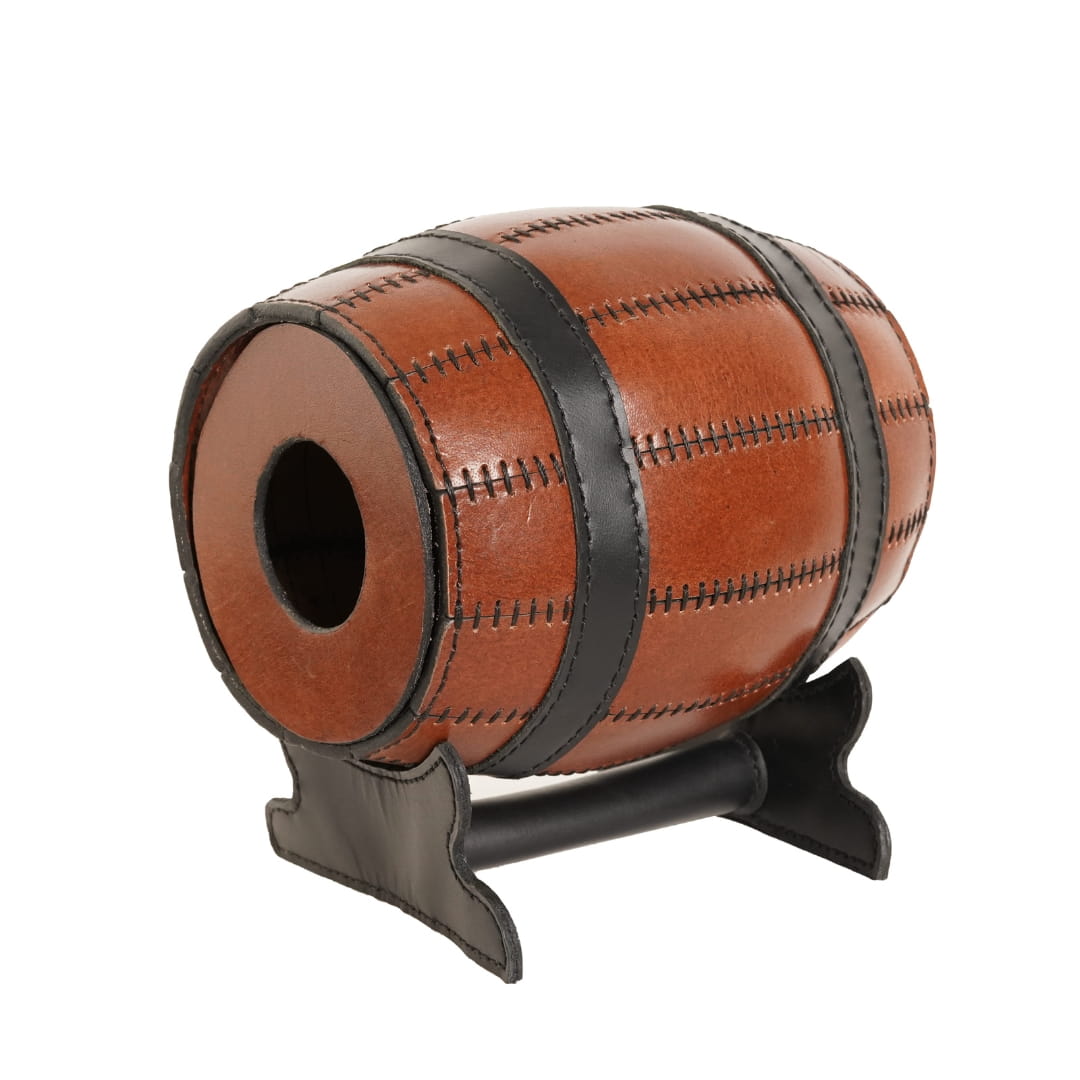 Genuine Leather Barrel Bottle Holder