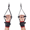 leather suspension cuffs, BDSM suspension restraints, padded leather cuffs, adjustable bondage cuffs, heavy duty D-ring cuffs