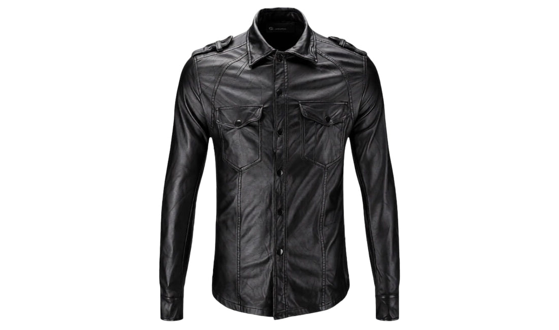 Stylish Men's Leather Shirt