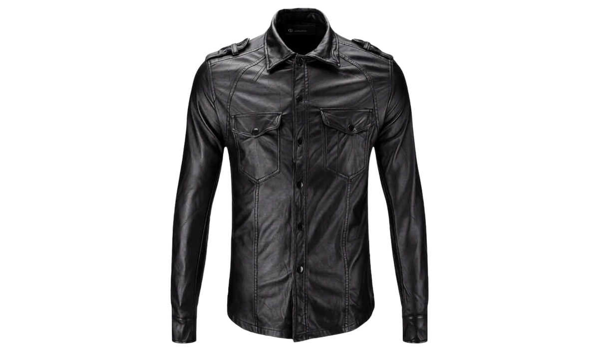 Stylish Men's Leather Shirt
