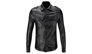 Stylish Men's Leather Shirt