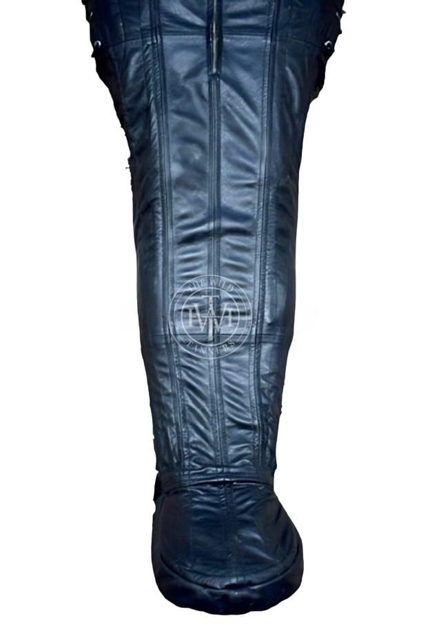 leather sleepsack bondage bag, BDSM full body restraint, padded leather sleepsack, adjustable bondage bag, leather restraint sack