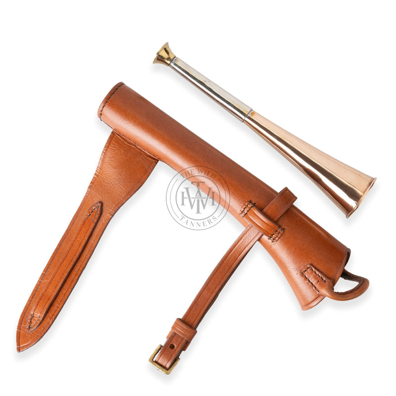 Fox Hunting Horn, Fox Hunting Horn with Leather Case