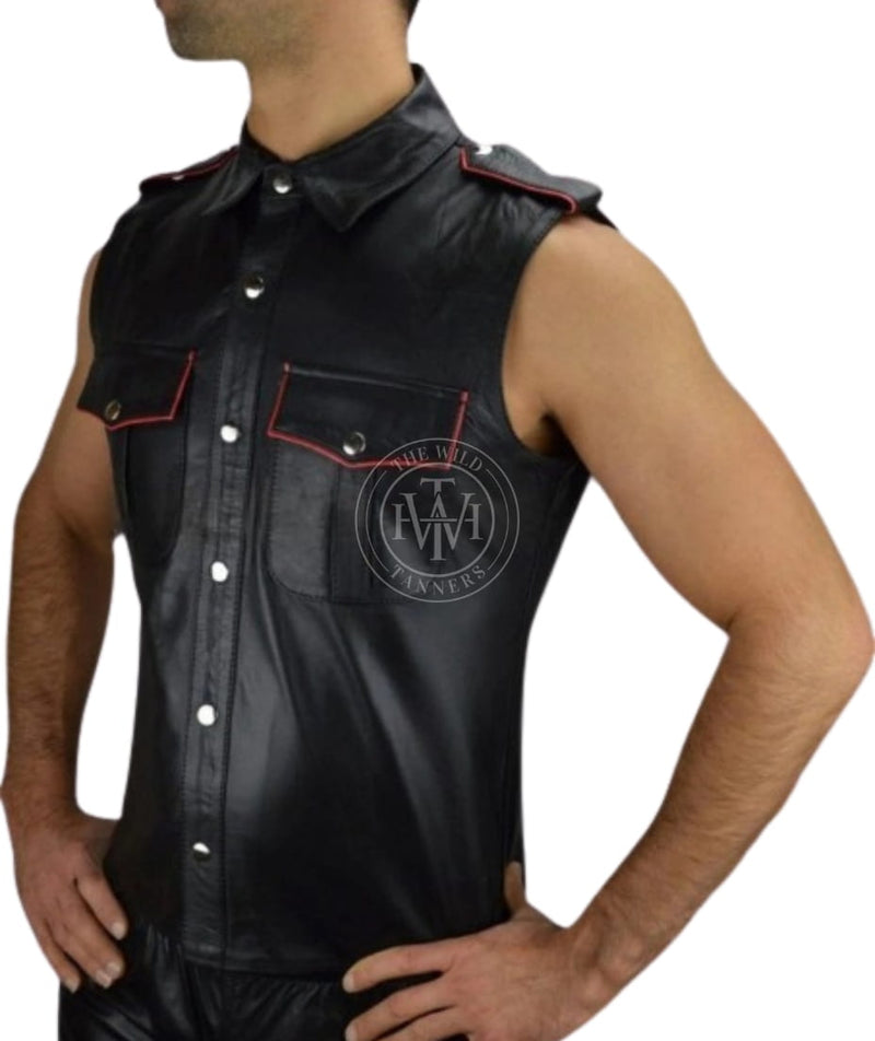 leather shirt, gay leather shirt, leather shirt  bdsm, bondage leather shirt, leather gay shirt