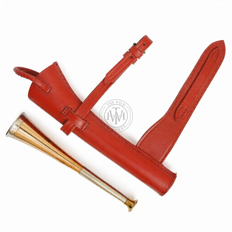 Fox Hunting Horn, Fox Hunting Horn with Leather Case, Hunting Horn with Case, fox hunting horn for sale