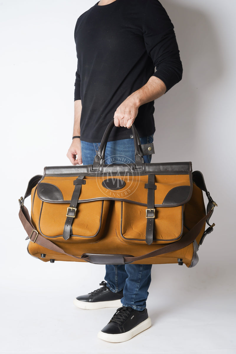 Weekend Bag, Weekender Bag, Canvas Leather Bag, Canvas Leather Weekend Bag, Duffle Bag, Leather Weekend Bag