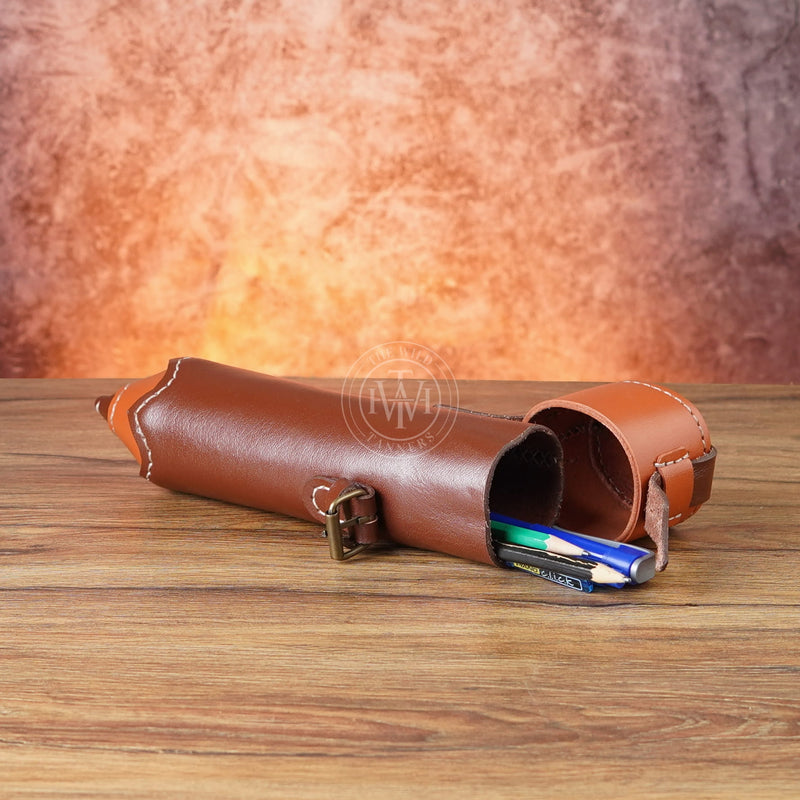 Leather Pencil Case, Leather Pencil Holder