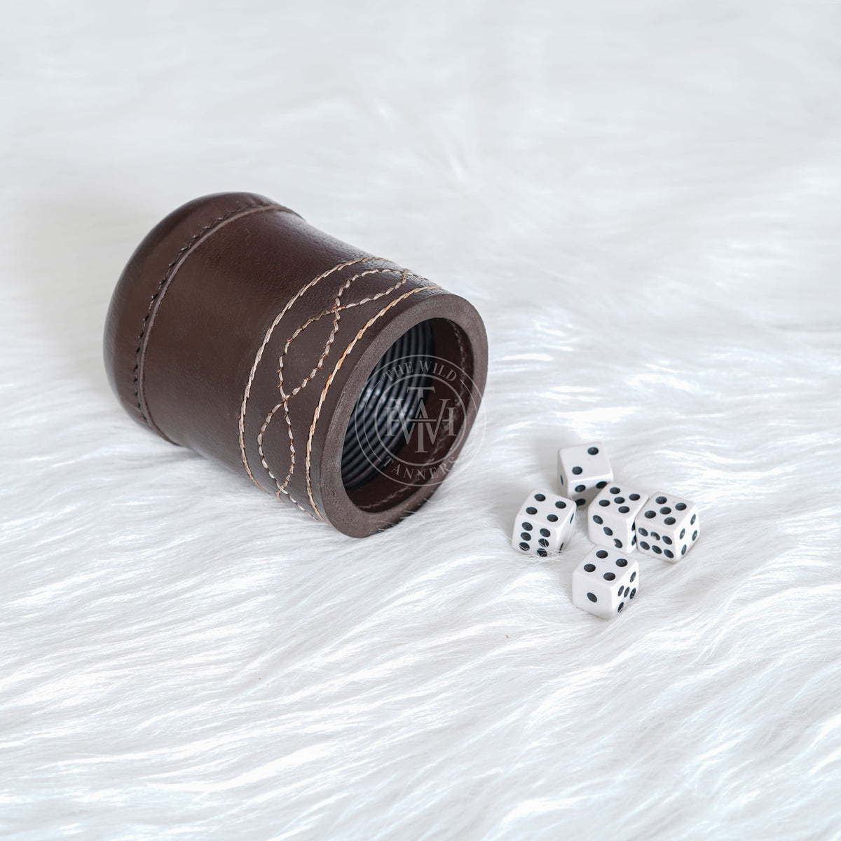 Premium Leather Dice Cup - Brown, view 2