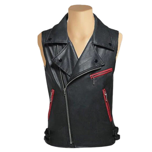 leather vest, gay leather vest, leather vest bdsm, bondage leather vest, Leather Sleeveless Vest