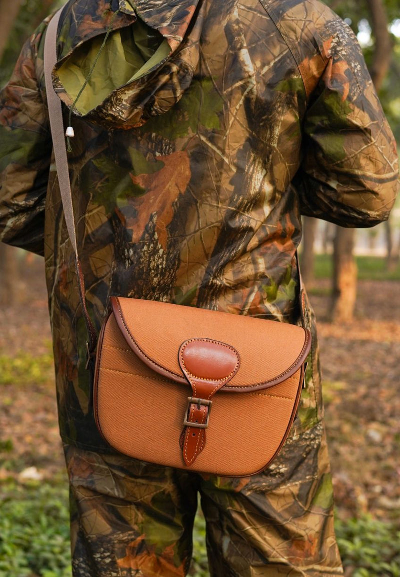 leather cartridge bag, canvas cartridge bag, canvas shooting bag