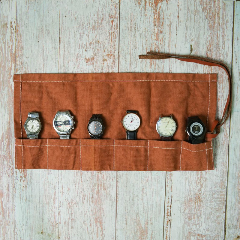 canvas watch rolls, genuine watch roll, watch holder