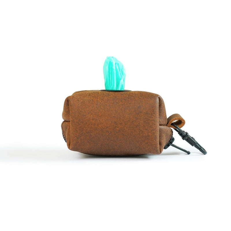 leather waste poop bag, leather waste bag, brown waste dog poop bag, Leather Pet Waste Bags